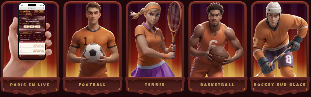 Paris sportifs et événements en temps réel Magius Casino